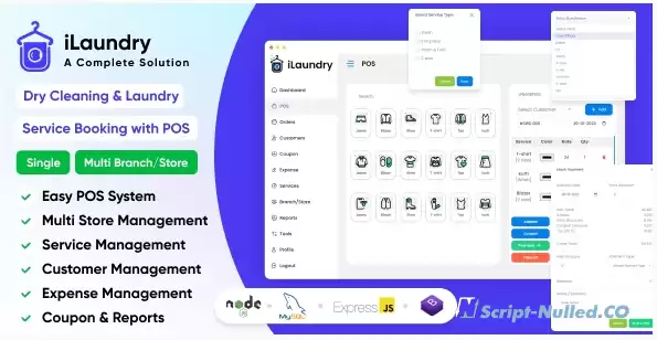 iLaundry v1.0 - Dry Cleaning & Laundry Service Booking with POS | Single & Multi Branch Complete Solution