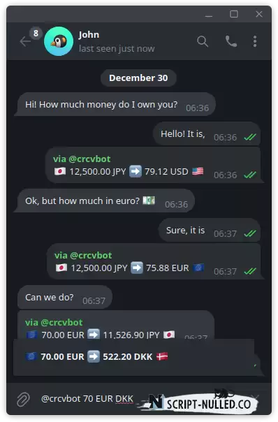 Currency exchange bot for Telegram SoftWare
